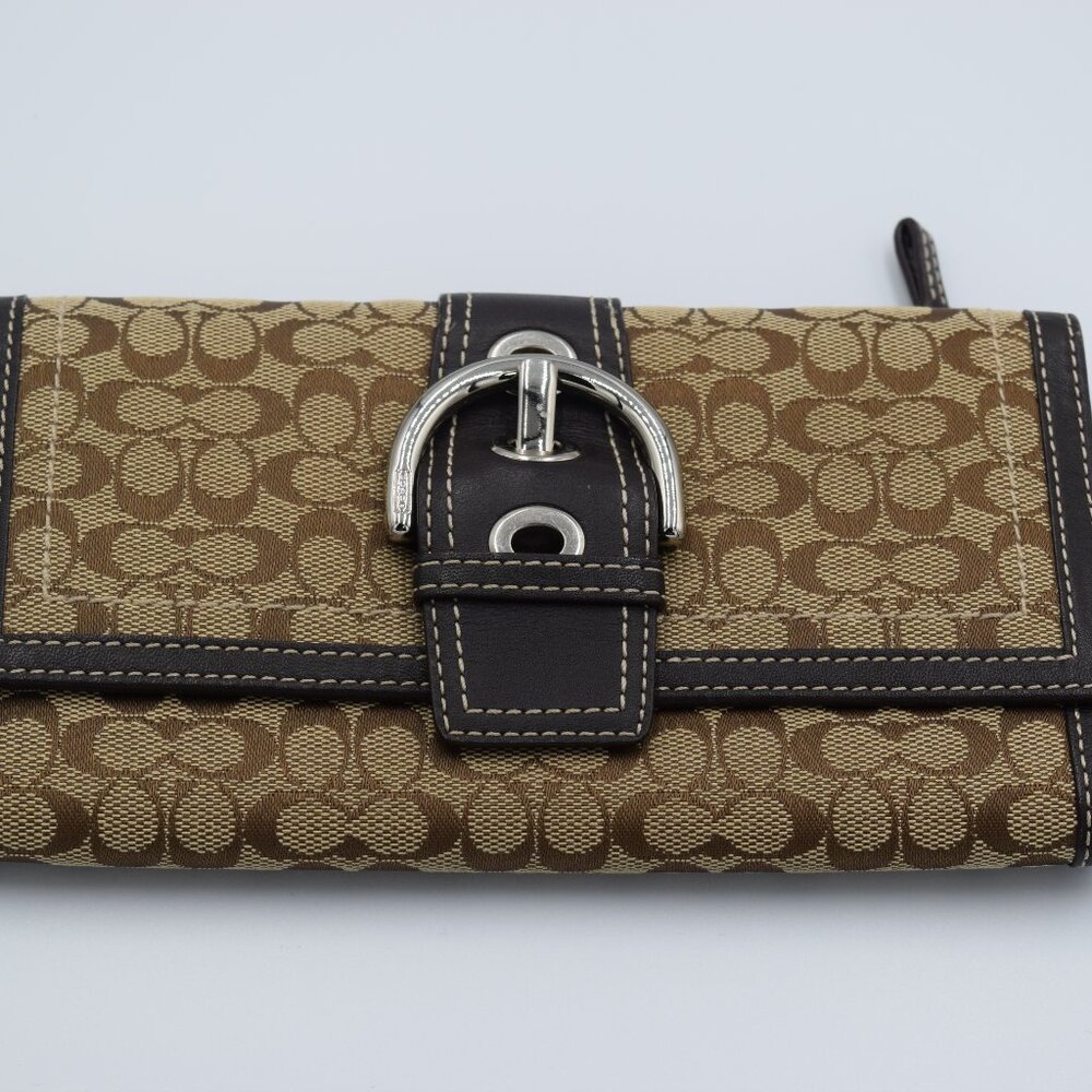 COACH Soho Buckle Signature “C” Canvas and Leather Wallet